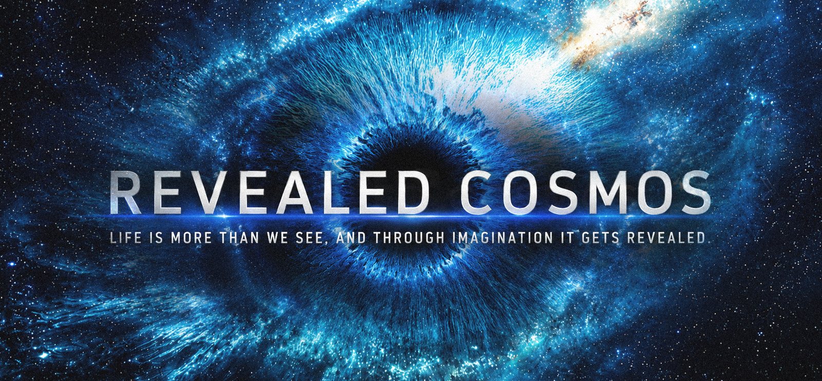 The Revealed Cosmos eye and cosmic brand visual
